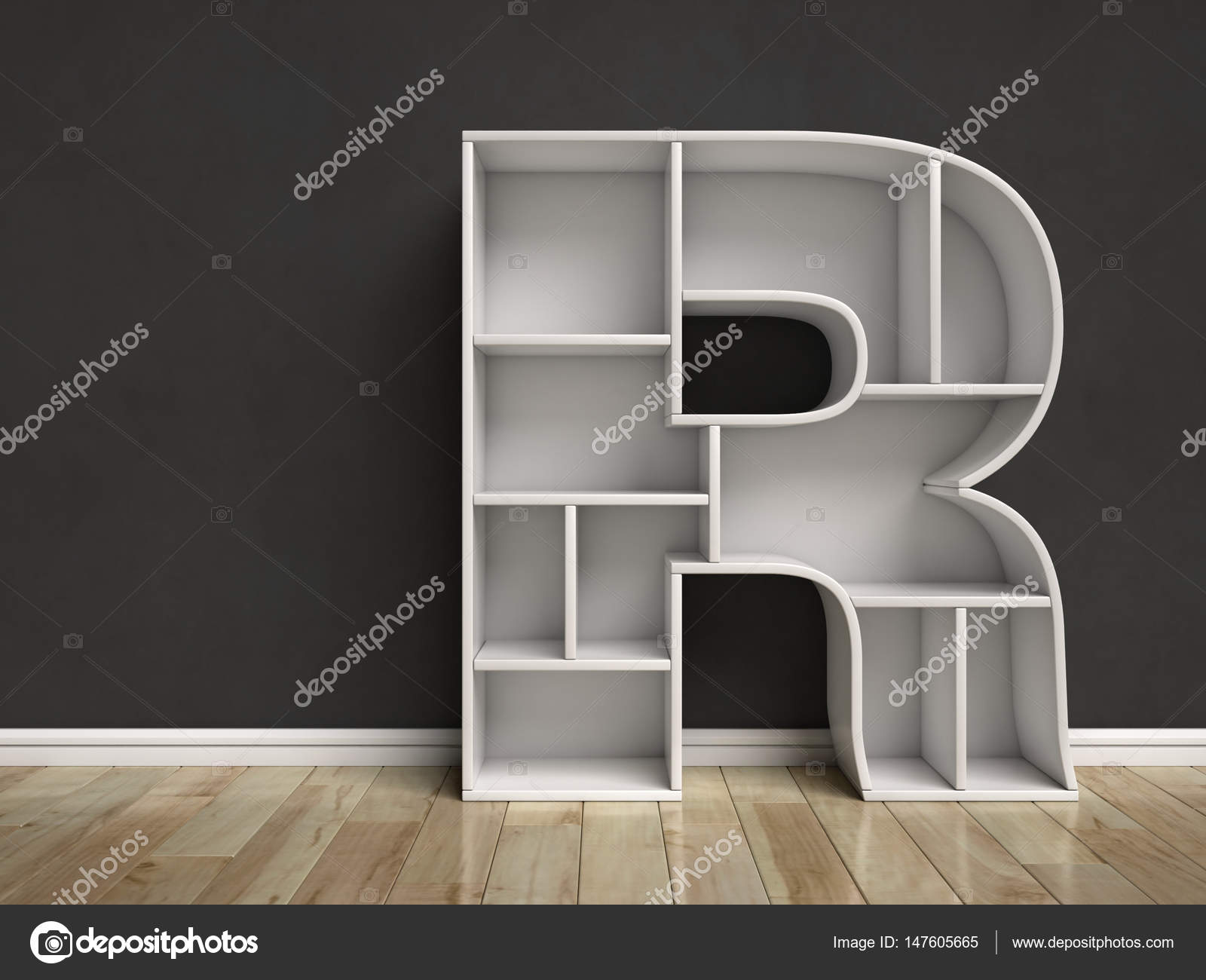 Letter R Shaped Shelves Stock Photo Koya979 147605665 Letter R Shaped Shelves Stock Photo