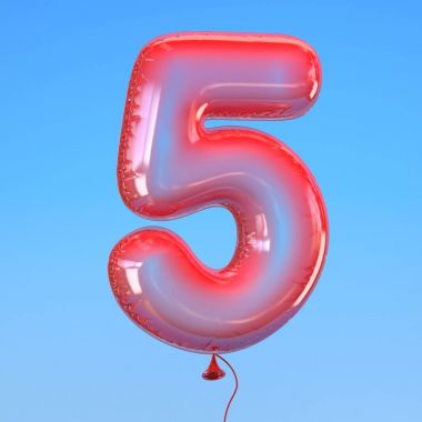 Şeffaf balon yazı tipi sayısı 5