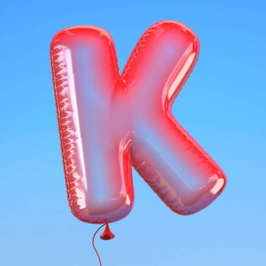 Şeffaf balon yazı tipi harf K