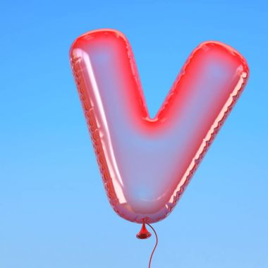 Şeffaf balon yazı tipi harf V