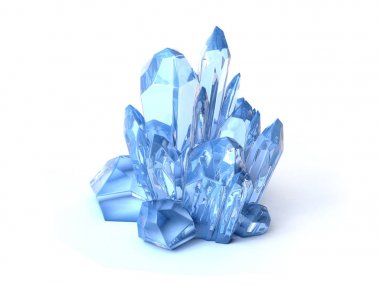 Mavi kristal 3d render