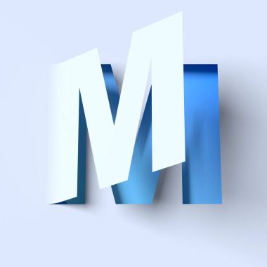 İzometrik yazı tipi harf M