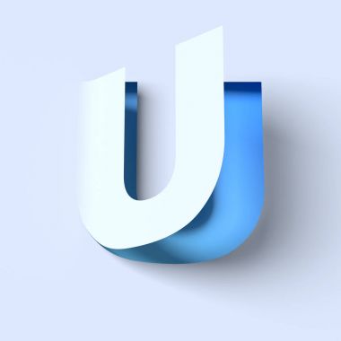 İzometrik yazı tipi harf U