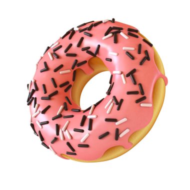 Çikolatalı çörek veya halka 3d render