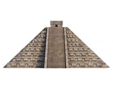 Maya piramit üzerinde beyaz izole 