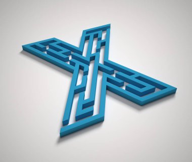 Labirent yazı tipi harf X