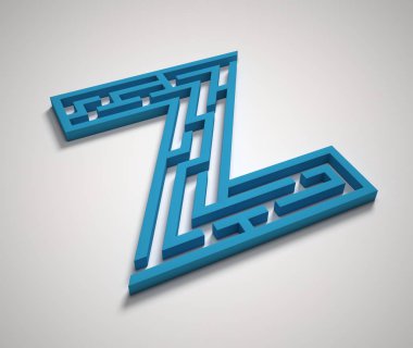 Labirent yazı tipi harf Z