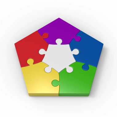 beş parça 3d puzzle