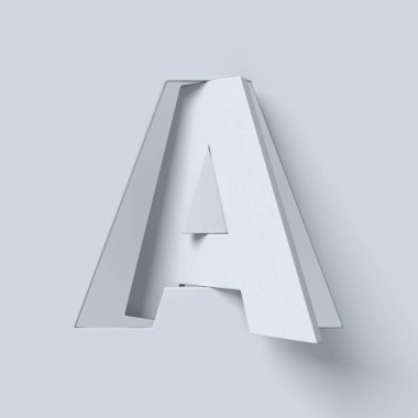 Kes şunu ve döndürülmüş yazı tipi 3d render harf A