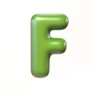 Kabarcıklı 3d yazı tipi F harfi