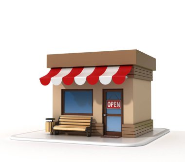 Mini Mağaza 3d render