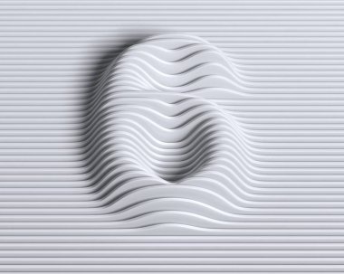 Doğrusal 3d yazı tipi 6 numara
