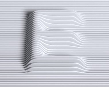 Doğrusal 3d yazı tipi harf E