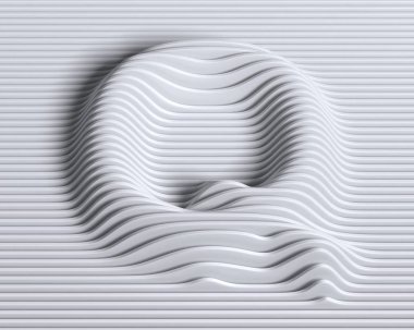 Doğrusal 3d yazı tipi harf Q