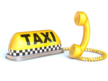 Taksi işareti telefon cep telefonu ile