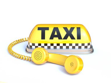 Taksi işareti telefon cep telefonu ile