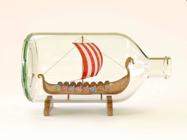 Viking gemisi cam şişe