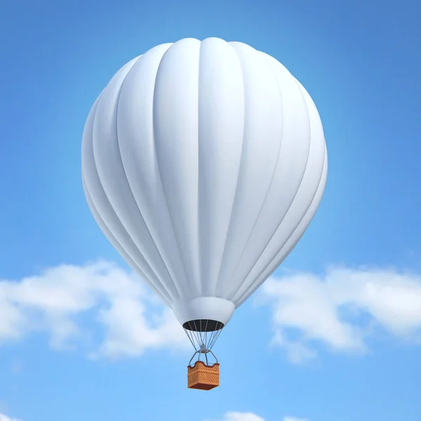 Белый воздушный шар изолирован над белым — стоковое фото