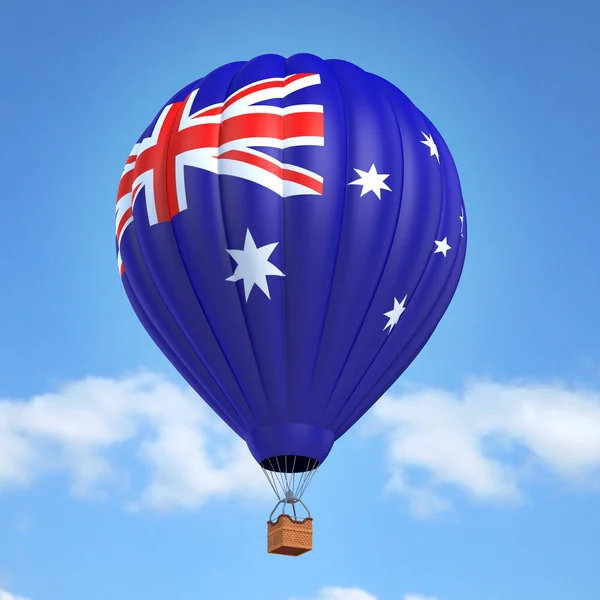 Palloncino ad aria calda con bandiera australiana — Foto Stock