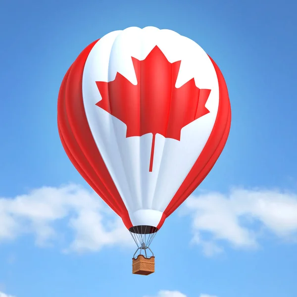 Αερόστατο ζεστού αέρα με την καναδική σημαία — Φωτογραφία Αρχείου