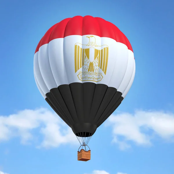 Hete luchtballon met Egyptische vlag — Stockfoto