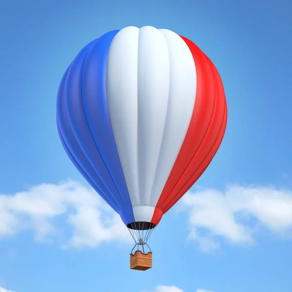 Balão de ar quente com bandeira francesa — Fotografia de Stock