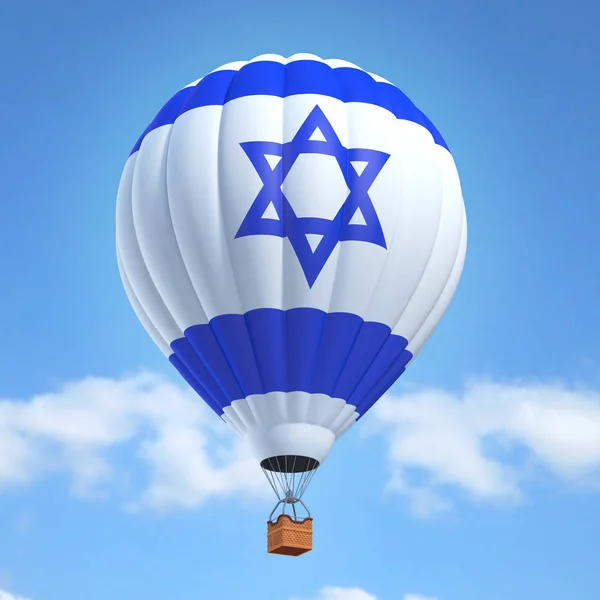 热气球与以色列国旗 — 图库照片