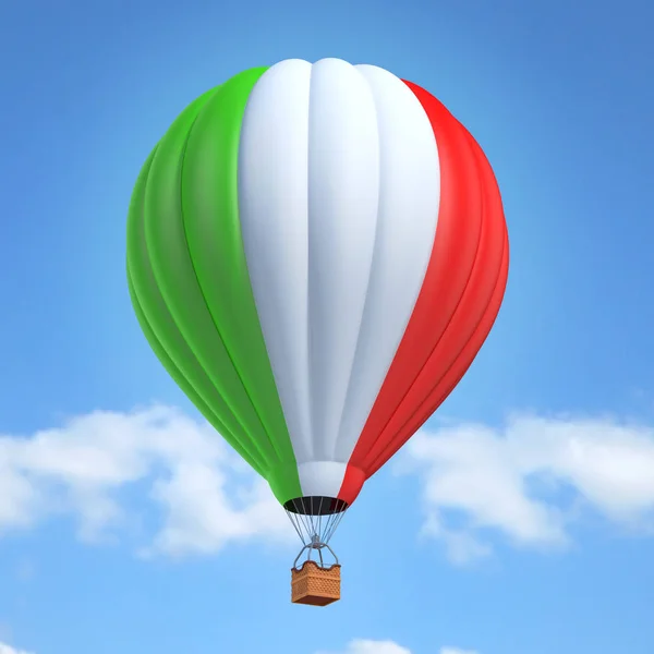 Hot air balloon with Italian flag — Stock Photo, Image