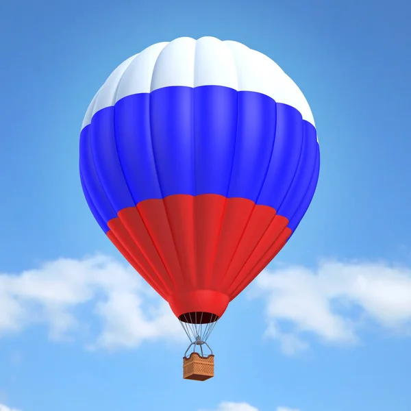 Hot air balloon with Russian flag — Stock Photo, Image