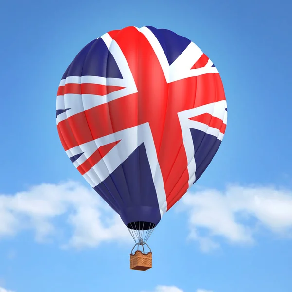 Globo de aire caliente con bandera del Reino Unido —  Fotos de Stock