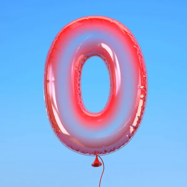 Przeźroczysty balon czcionka numer 0 — Zdjęcie stockowe