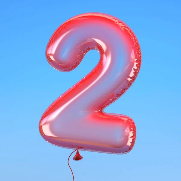 Font palloncino trasparente numero 2 — Foto Stock