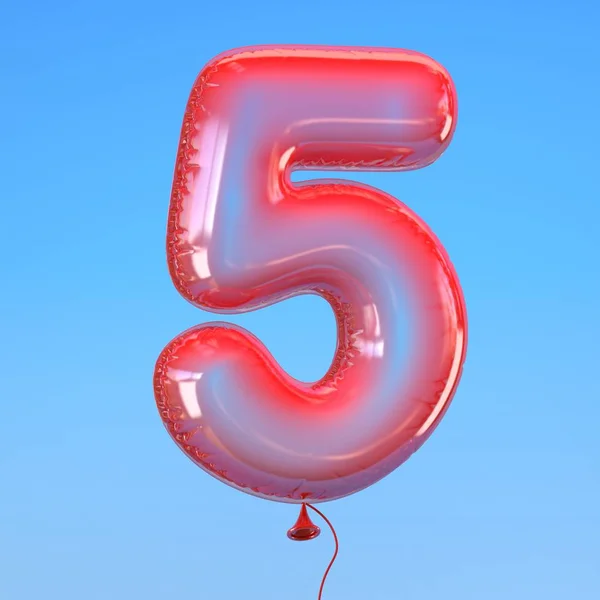 Transparent balloon font number 5 — Stock Photo, Image