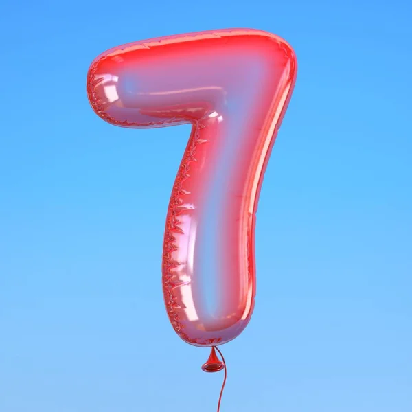 Przeźroczysty balon czcionka numer 7 — Zdjęcie stockowe