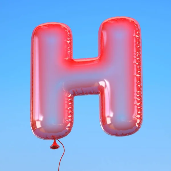 Huruf fonta balon transparan H — Stok Foto