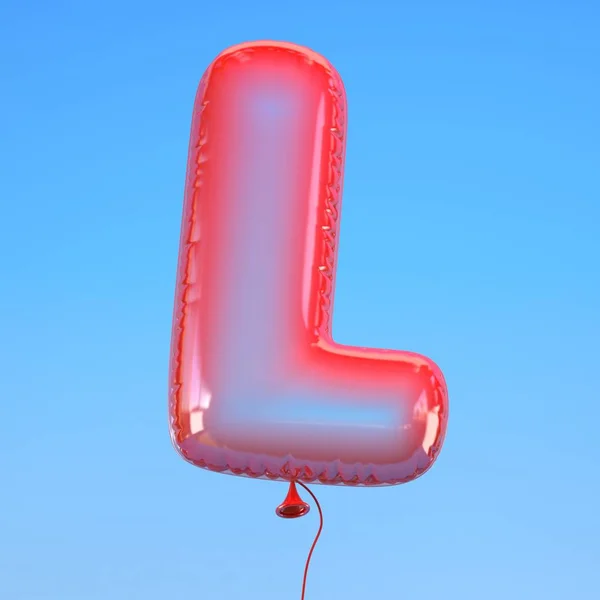 Letra de fonte transparente balão L — Fotografia de Stock