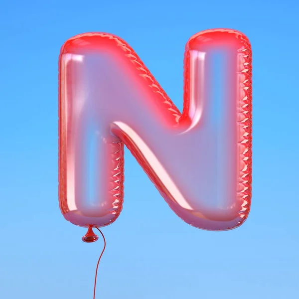 Transparante ballon lettertype letter N — Stockfoto