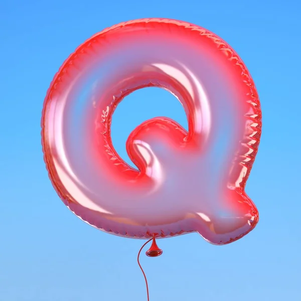 Przeźroczysty balon czcionki litery Q — Zdjęcie stockowe