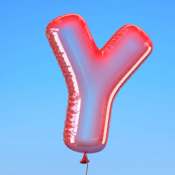 Carta de fonte transparente balloon Y — Fotografia de Stock