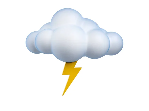 Wetter-Symbol Blitz-3D-Rendering — Stockfoto
