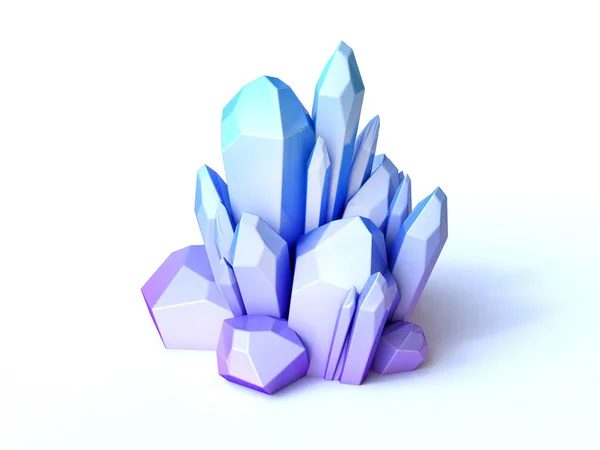 Blauwe kristal 3D-rendering — Stockfoto
