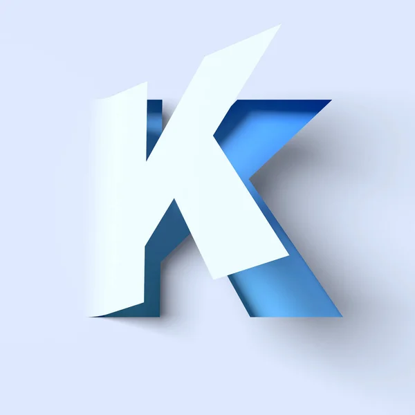 Fonte isométrica letra K — Fotografia de Stock