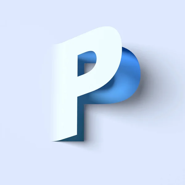 Изометрическая буква шрифта P — стоковое фото