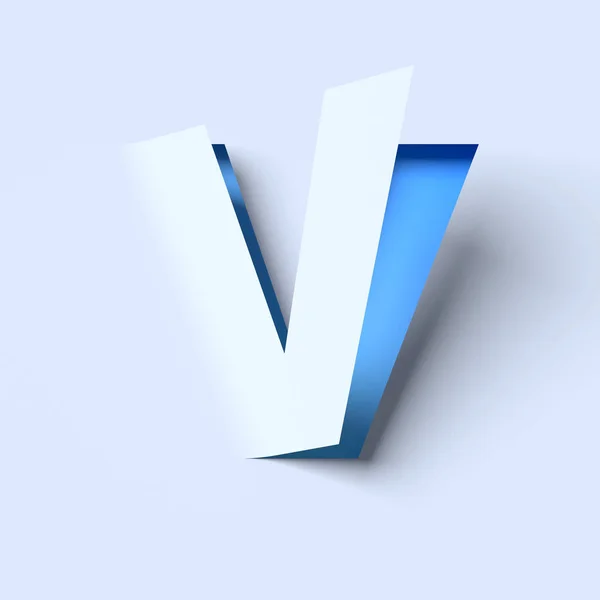 Isometrisk teckensnitt bokstaven V — Stockfoto