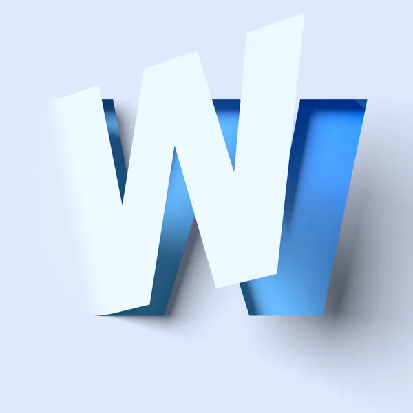 Ізометричний шрифт літери W — стокове фото