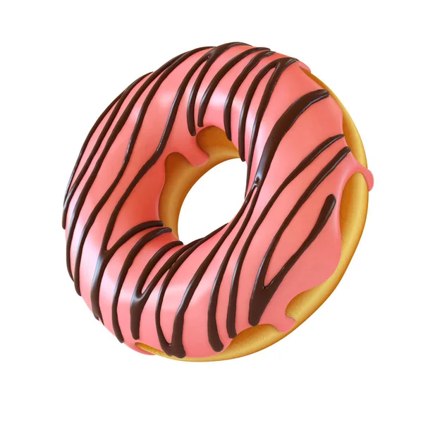 Donut chocolate o donut 3d renderizado —  Fotos de Stock