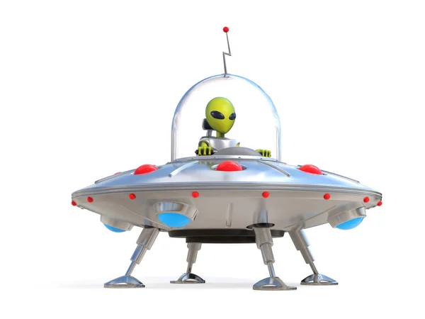 Alien ruimteschip, vliegende schotel — Stockfoto