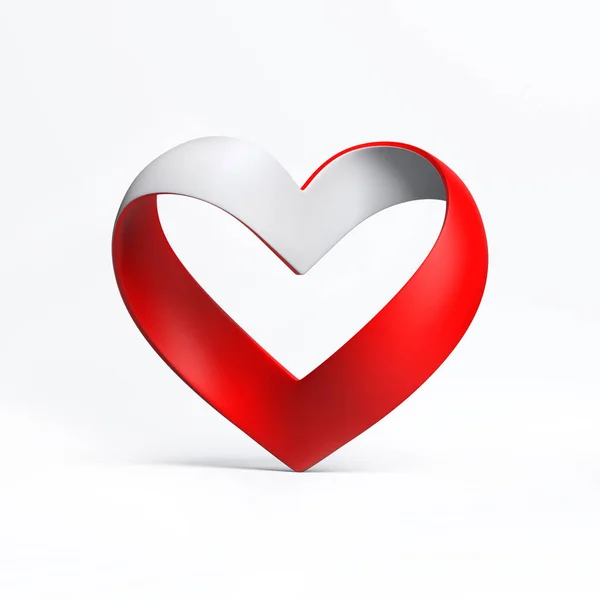 Καρδιά σχήμα κορδέλας 3d απεικόνιση — Φωτογραφία Αρχείου