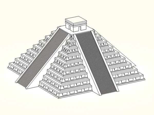 Maya pyramid isolerad på vit — Stockfoto