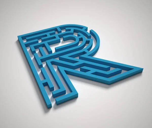 Lettera R del carattere Maze — Foto Stock